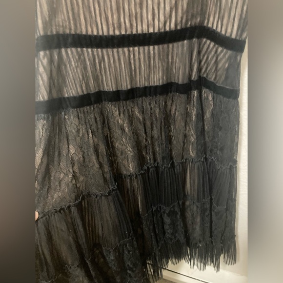 Vintage 1980s BCBGMaxAzria Black Midi Dress Size 10 Bewitched Boho Whimsigoth - Picture 5 of 8